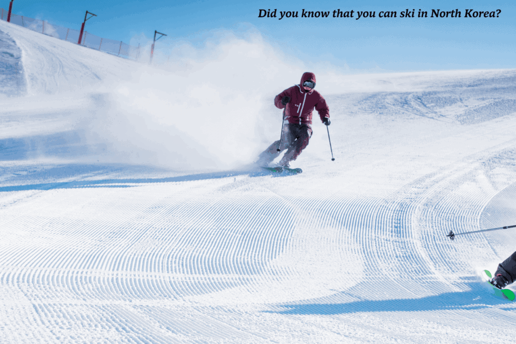 Man skiing down a slope - things you wouldn't expect about North Korea