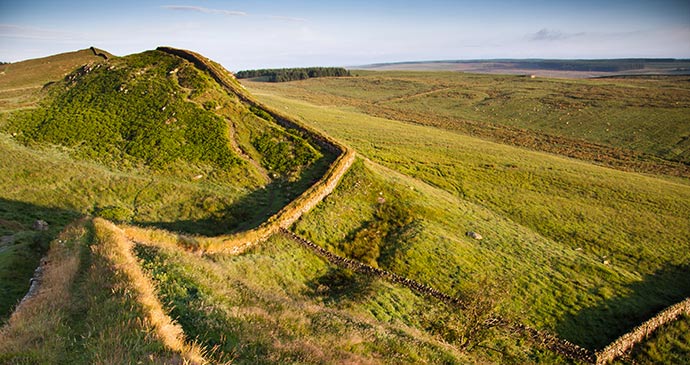 Hadrian's Wall Northumberland UK by duchy Shutterstock