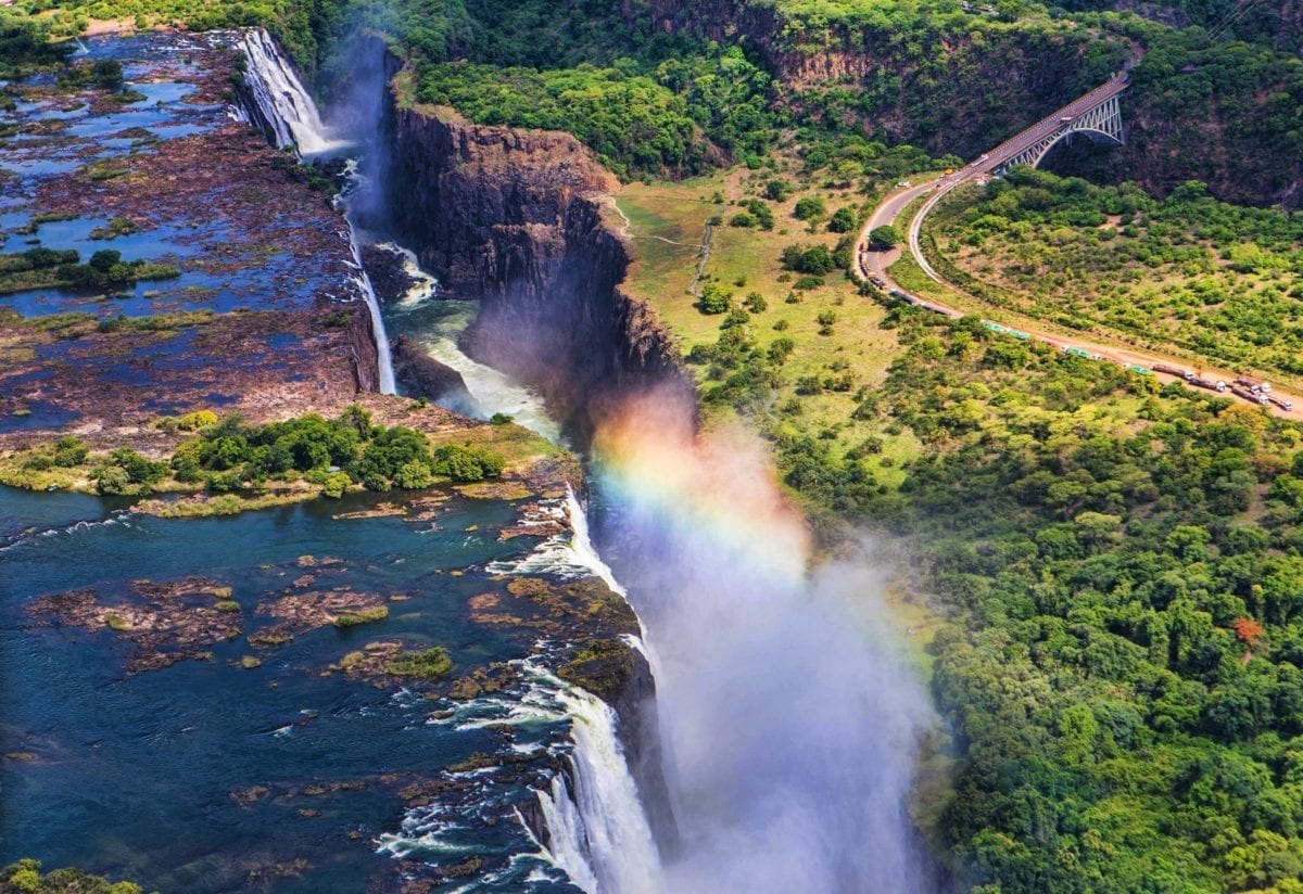 Victoria Falls Aeriel View Travel Winter Sun Zambia by Eva Mont Shutterstock