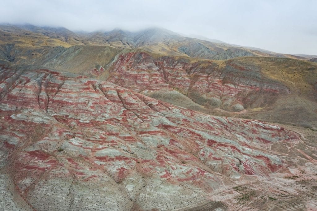 Candy Cane Mountains Azerbaijan otherworldly landscapes