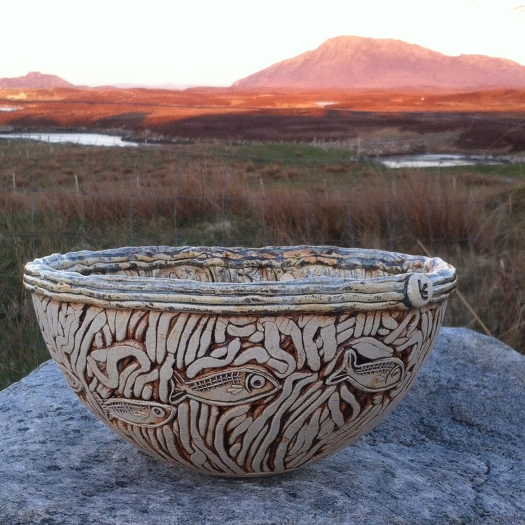 natural glaze pottery bowl ocean depths island energy