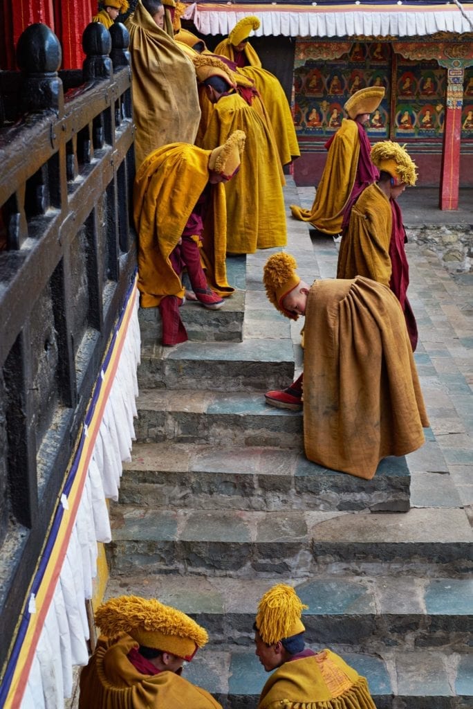 Monks Tashilhunpo Monastery Tibet by Simon Urwin