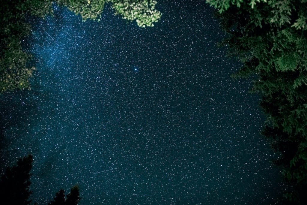 Stars over Kielder Forest Northumberland by Graeme J. Baty Shutterstock