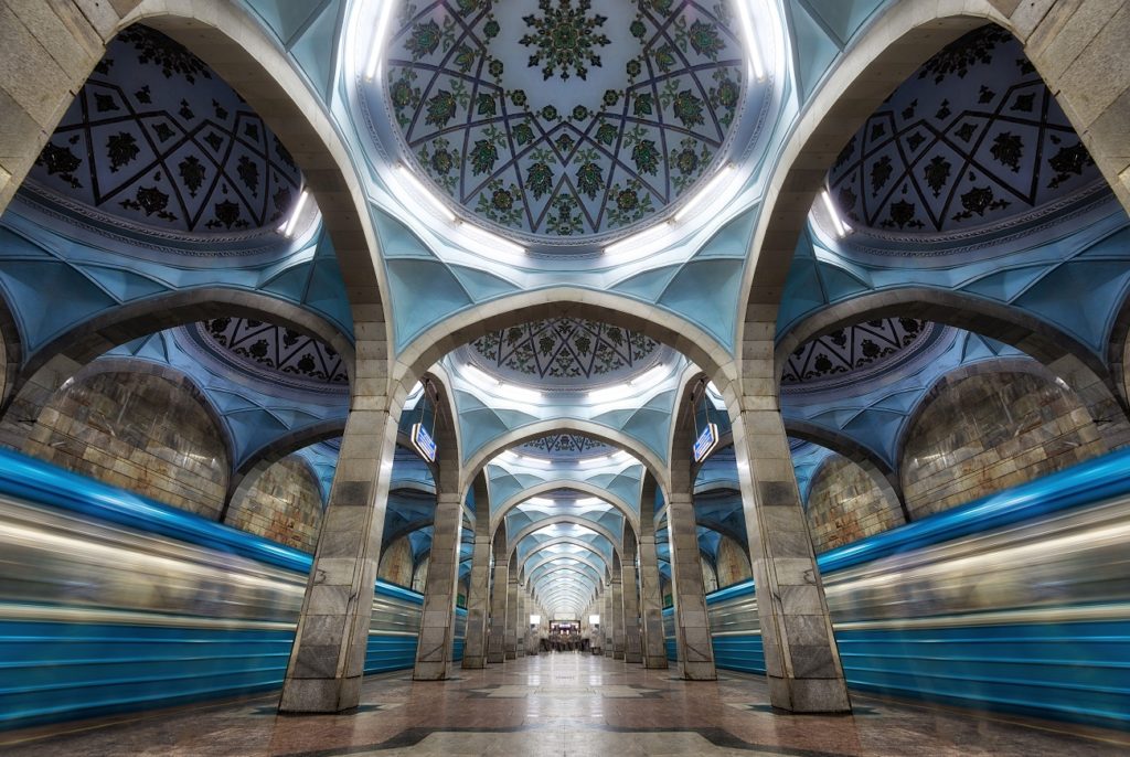 Tashkent Uzbekistan beautiful metro stations