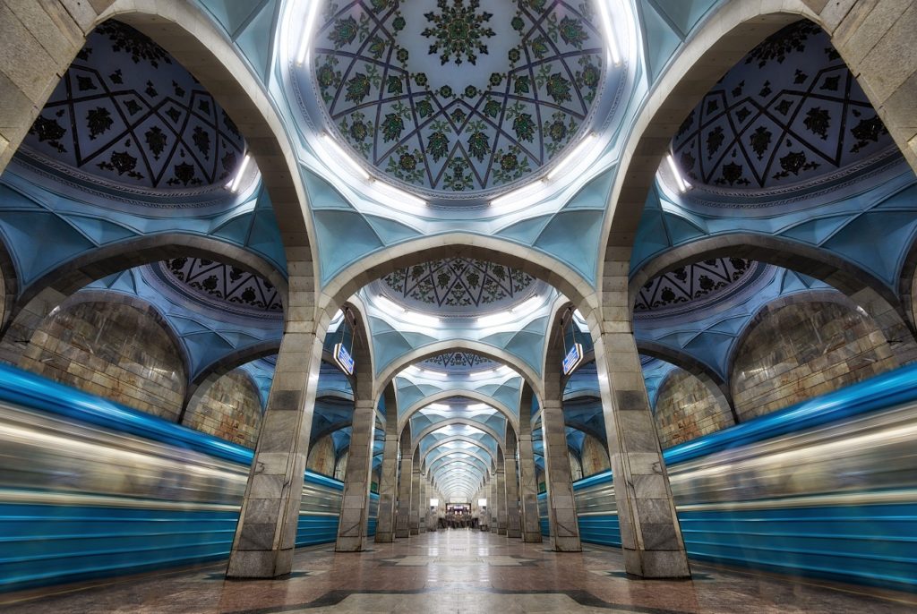 Tashkent Uzbekistan beautiful metro stations