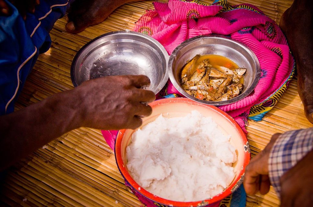 Ugali, food and drink in Rwanda, TimCowley, Wikimedia Commons