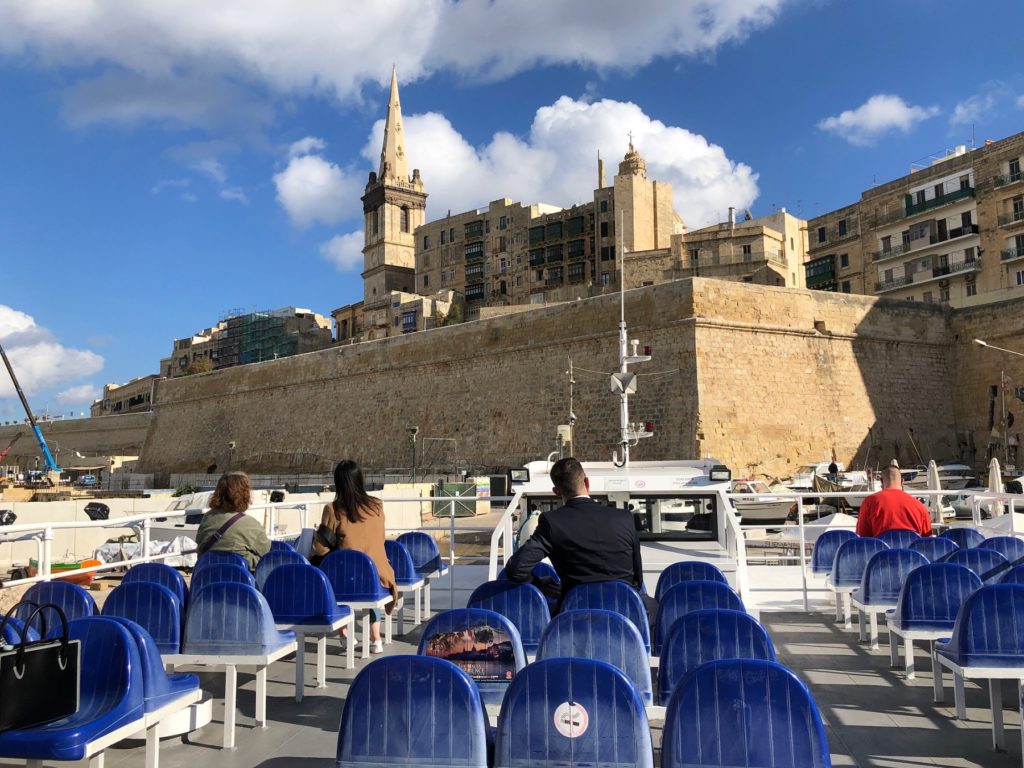 Ferry on the way to explore Valletta churches