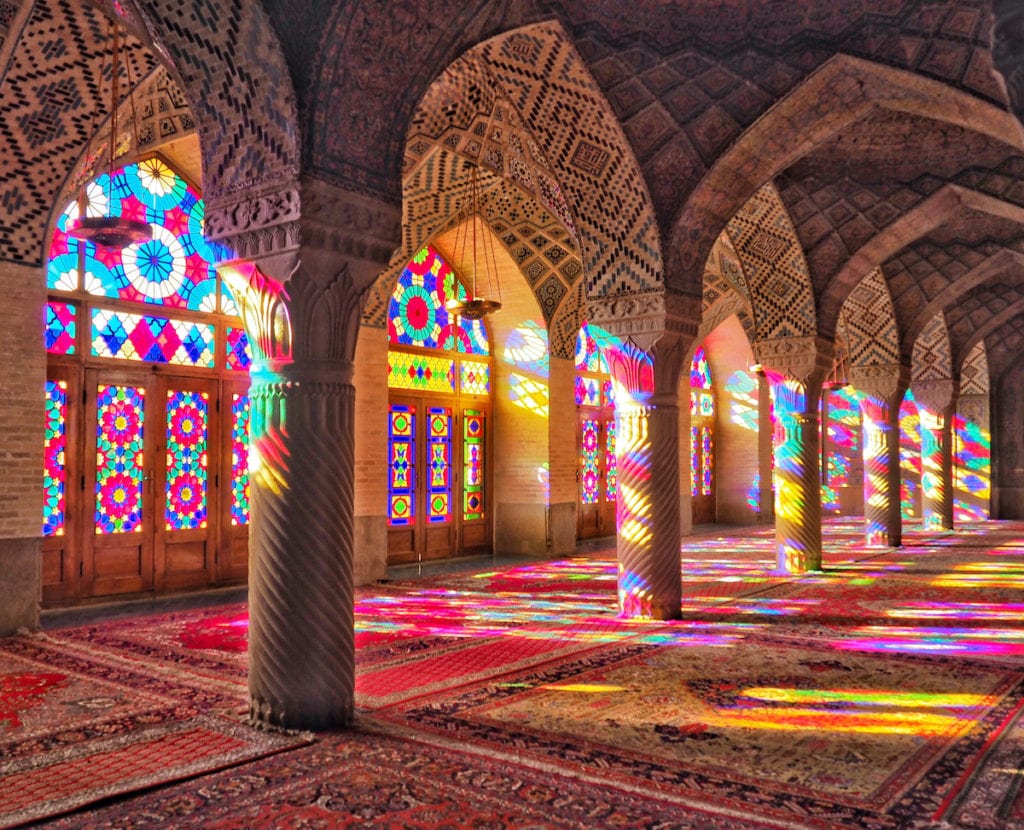 Nasir Al-Mulk Mosque Shiraz Iran Colourful Places by Cat MacGregor Shutterstock