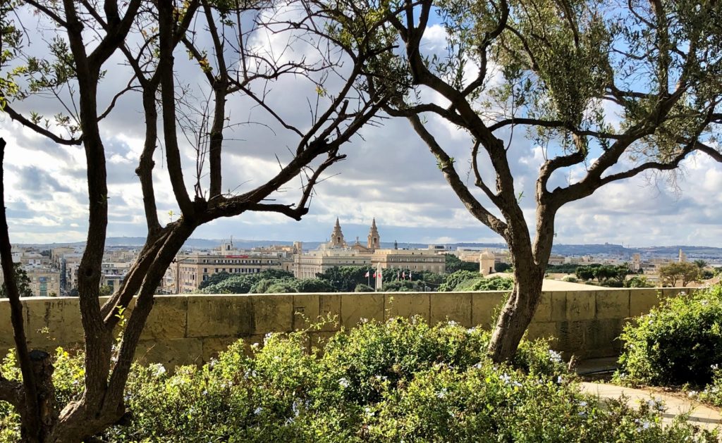 A view of Valletta churches from Upper Barrakka Gardens 