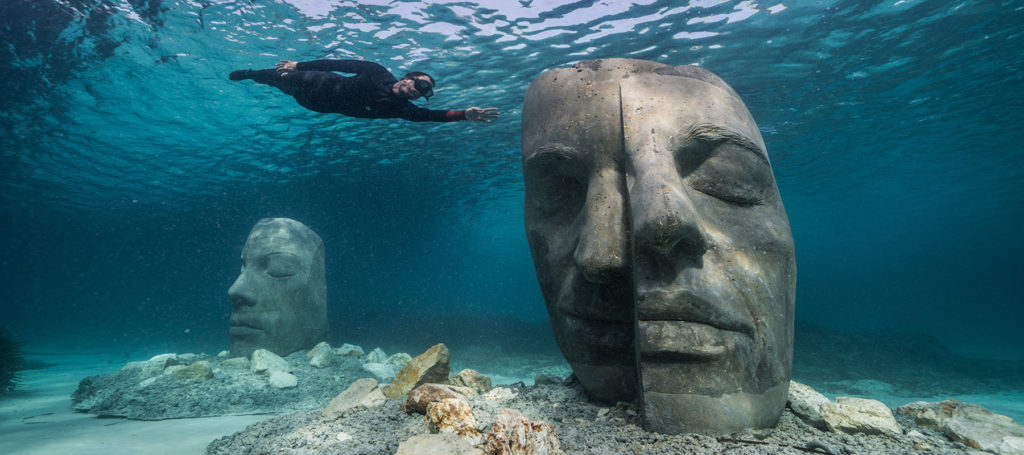 Cannes underwater museum statues