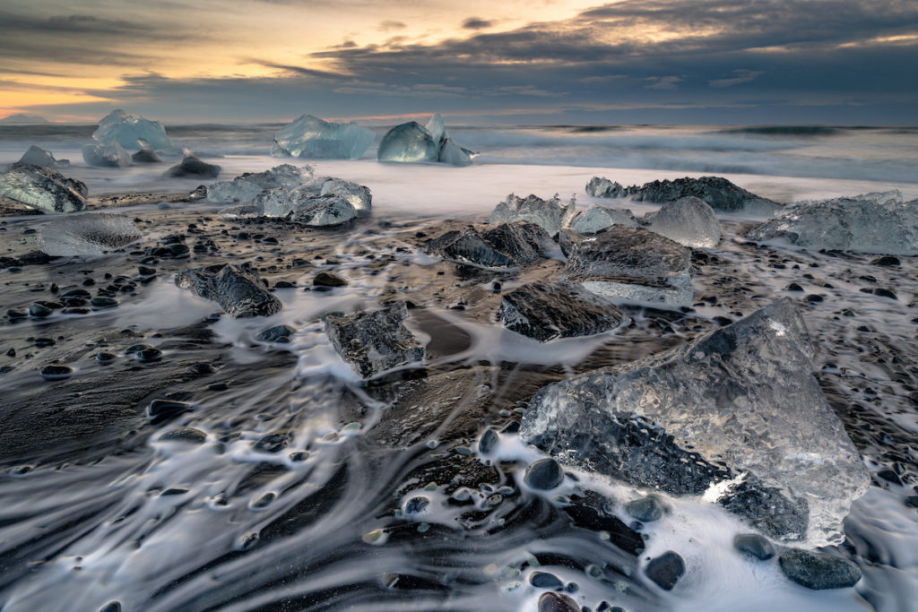 Diamond Beach Sunrise Iceland by Scott Bennett