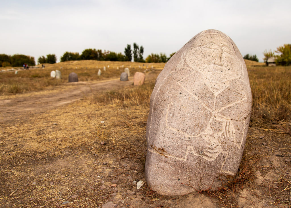 Balbals around Burana Tower Kyrgyzstan cultural heritage by Bharat Patel