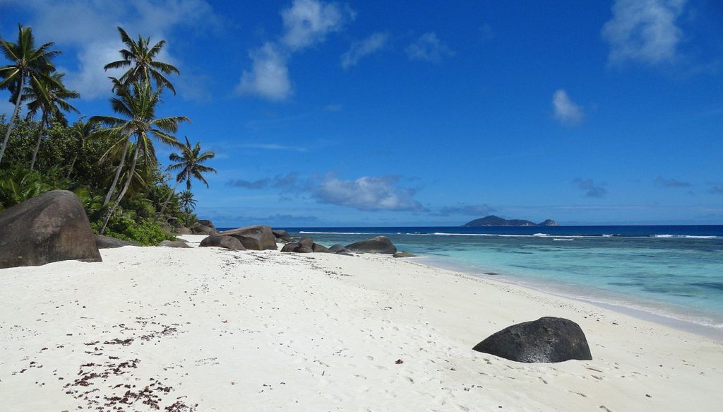 Beach Silhouette Island Seychelles by Fabio Achilli Wikimedia Commons