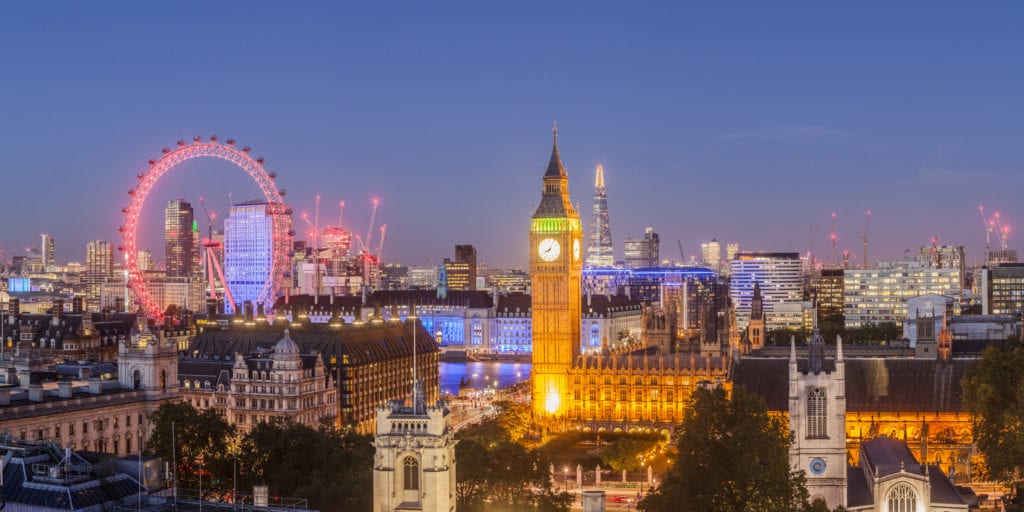 View of Westminster at night, London, Julian Elliott