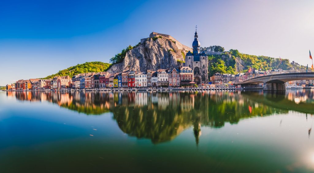 Dinant in Belgium, on one of the best camping road trips