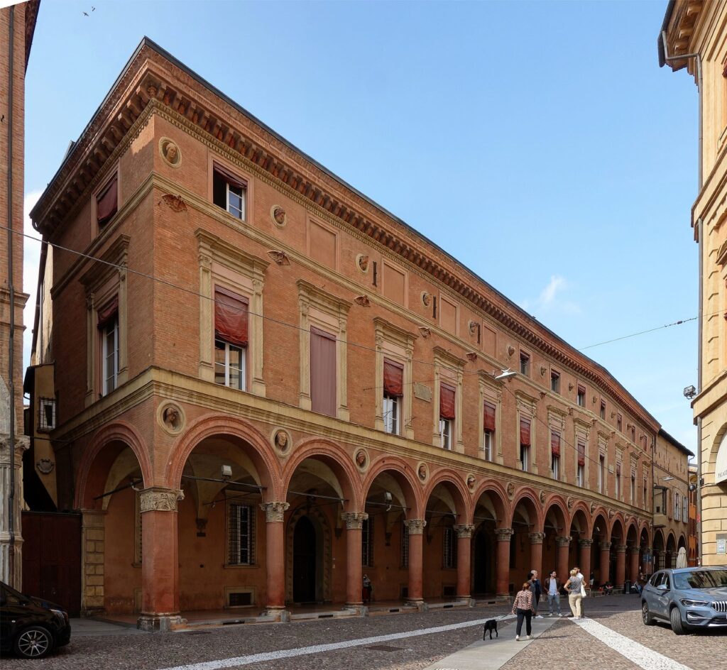 Palazzo Bolognini and its portico in Bolonga