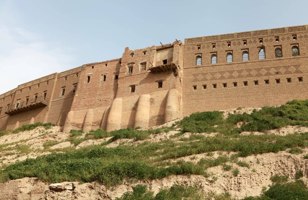 Walls of Erbil ancient city in Iraq