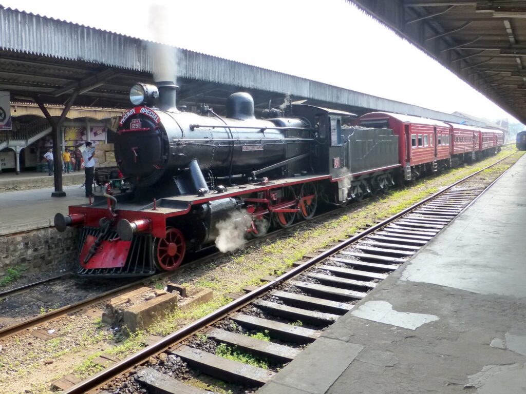 The Viceroy Special sits at the station in Colombo, Sri Lanka 