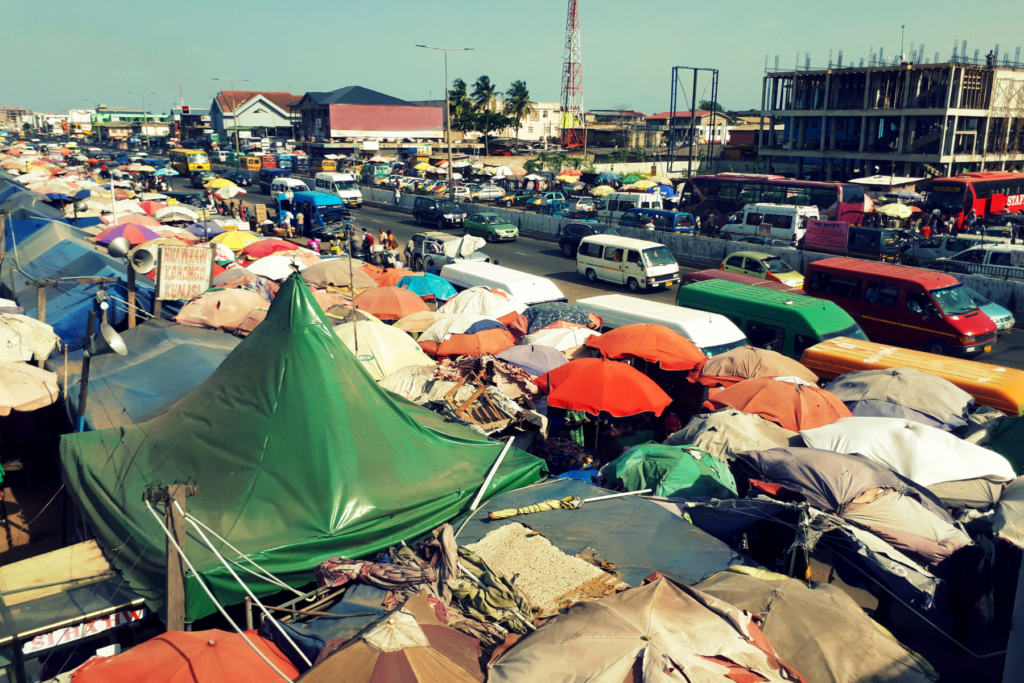 The colourful town of Accra hosts Homowo festival every year. 