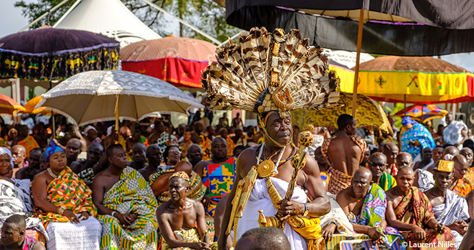 People and colour fill the streets of Ghana during Akwasidae festival.