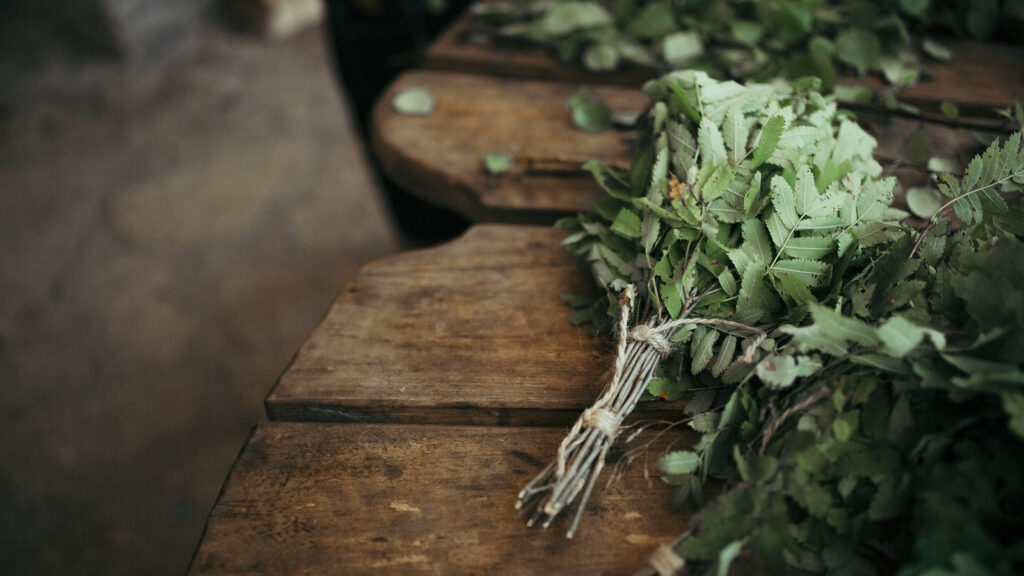 A bunch of wood and leaves used to exfoliate the body during saunas in Estonia. 