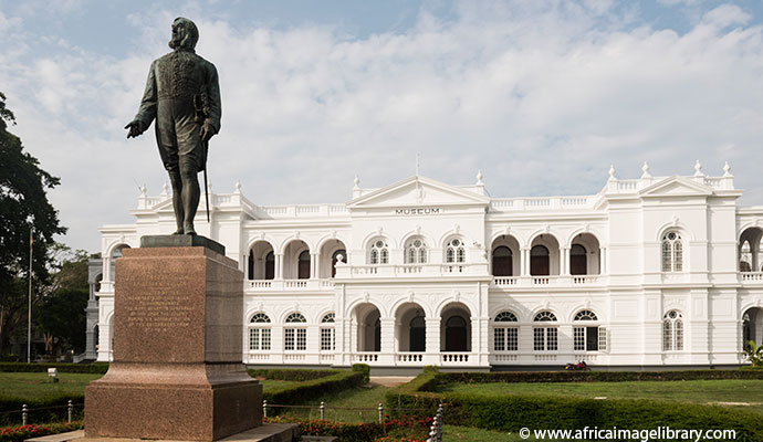 The Independence Memorial stands at the centre of Cinnamon Gardens in Comobo, Sri Lanka 