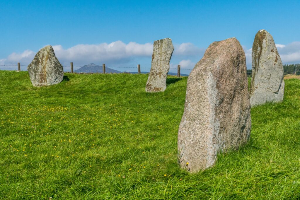 East Aquhorthies stone circle in North East Scotland 