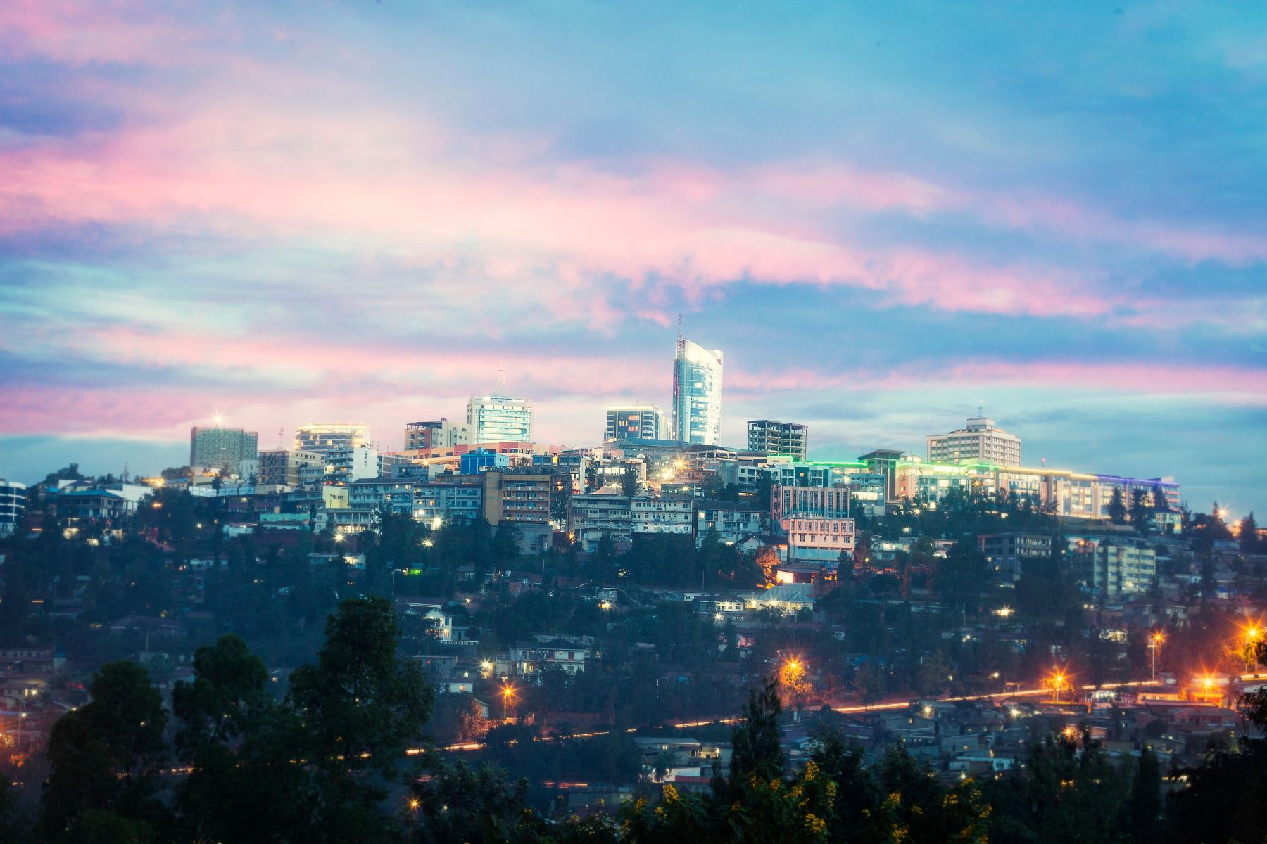 Photograph of Kigali, capital of Rwanda.