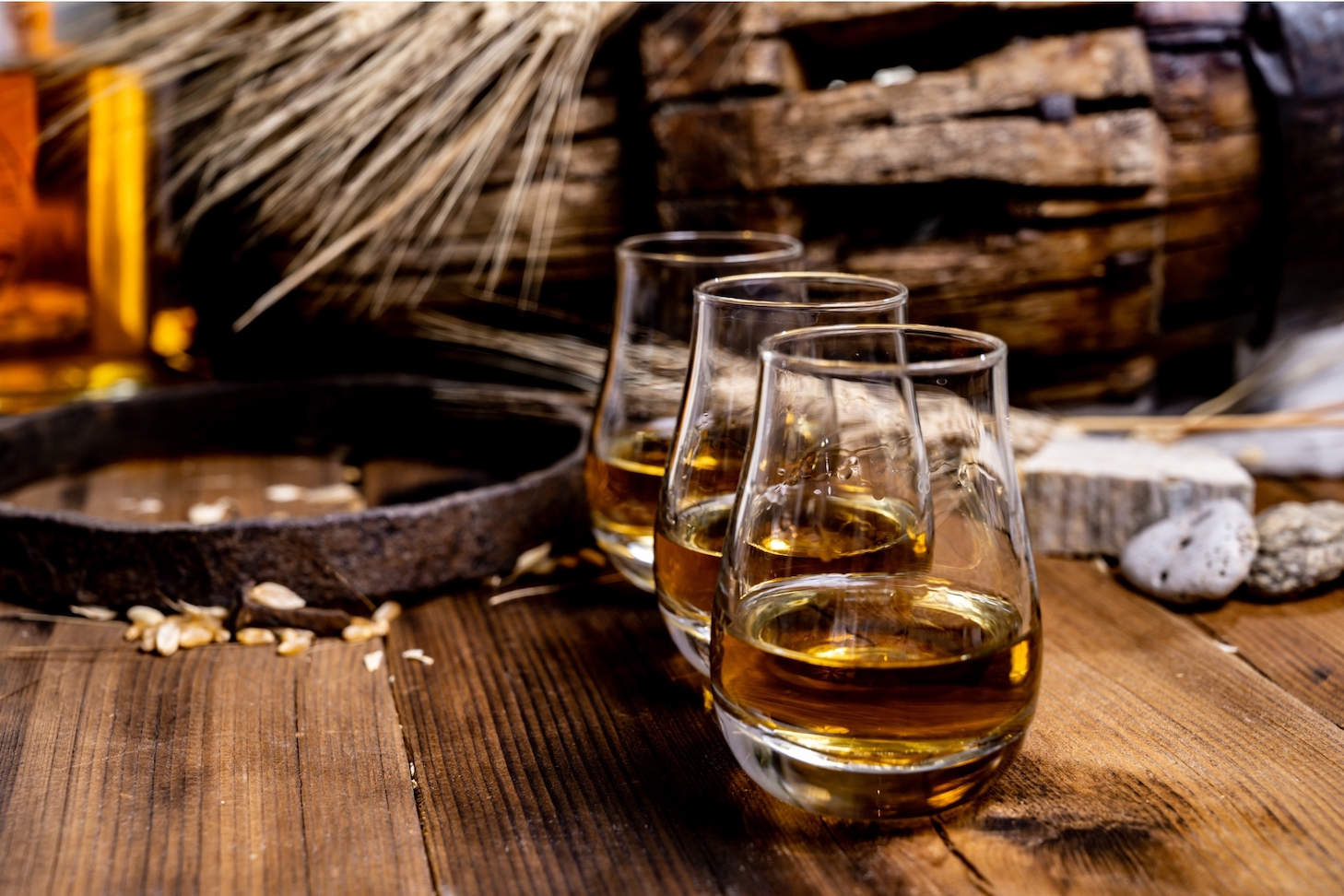 Drams of whiskey, pictured in Speyside © Barmalini, Getty Images