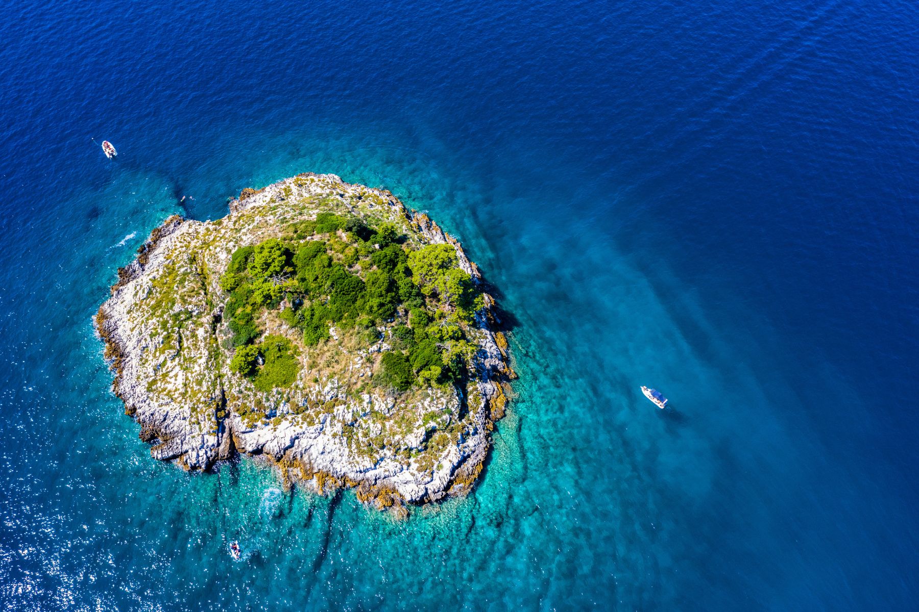 Aerial photograph of Banjole Island, Istria