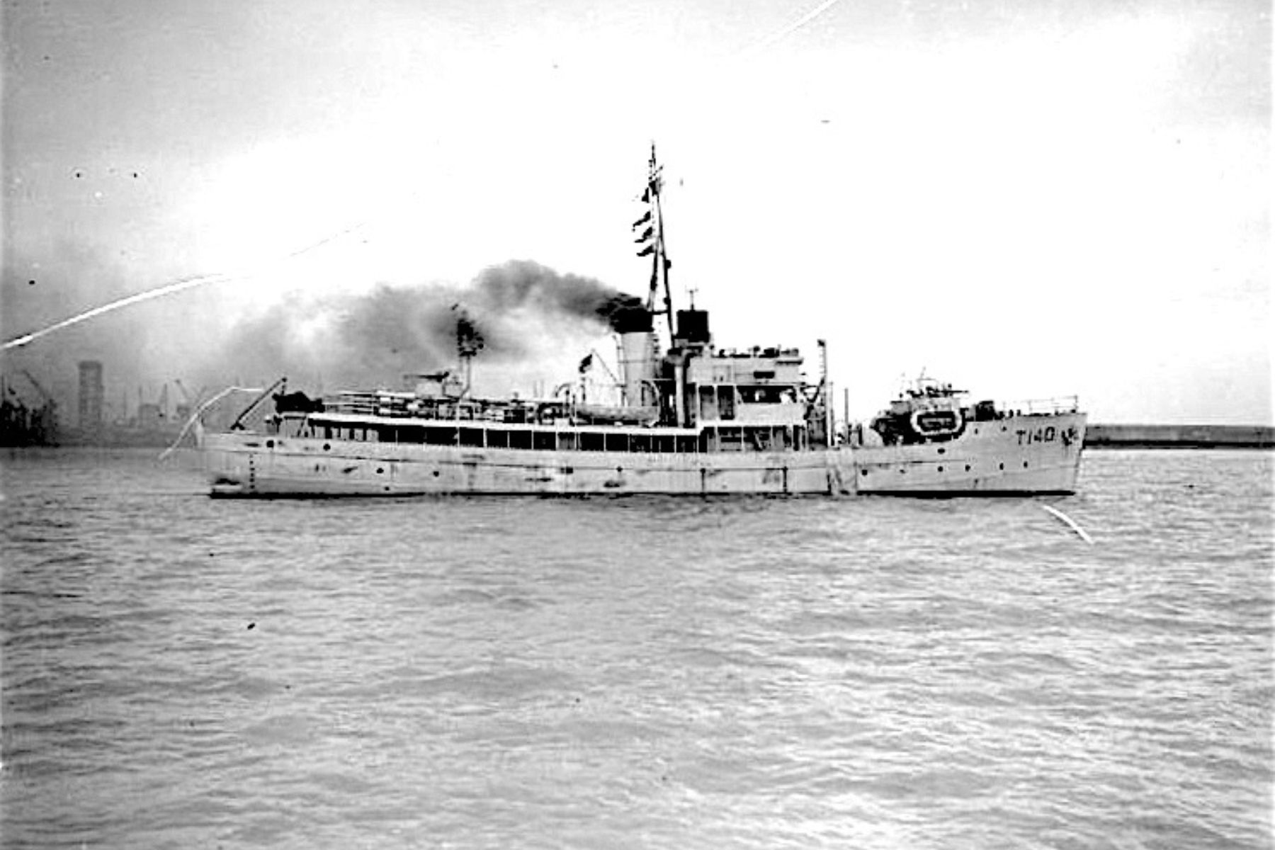 Monochrome photograph of the HMT Coriolanus