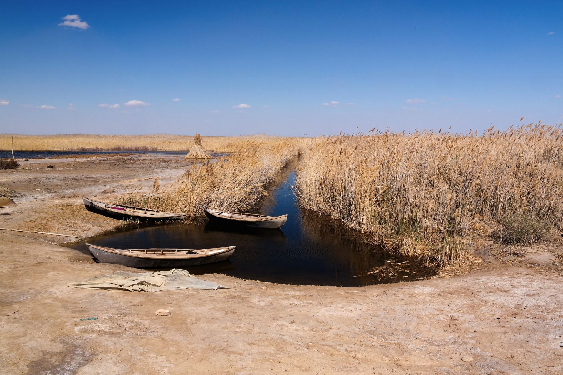 Abandonned Urga fishing village at the shore of Sudochye Lake, Karakalpakstan