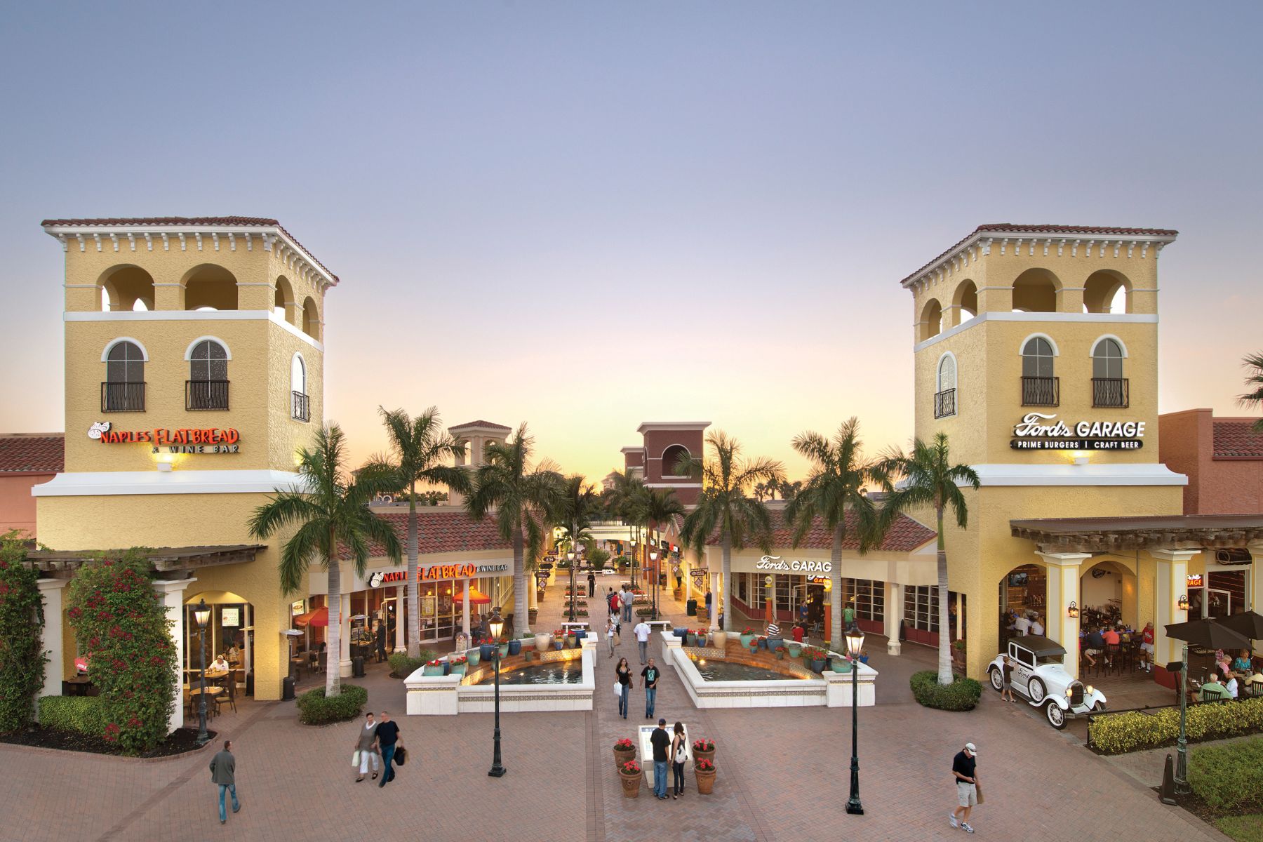 The Miromar Outlets, including Ford's Garage, in Fort Myers, Florida