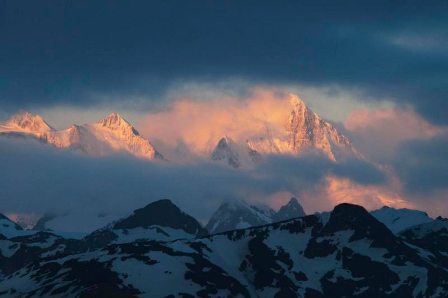 Twilit mountains in South Georgia