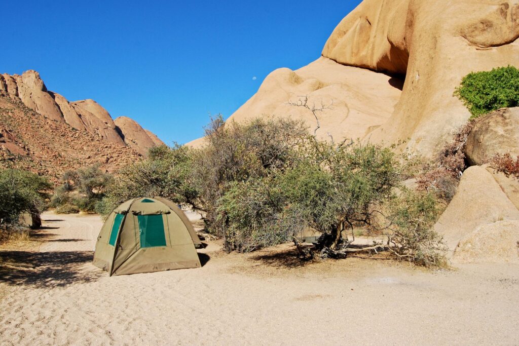 Camping site in the Spitzkoppe Mountains, Namibia