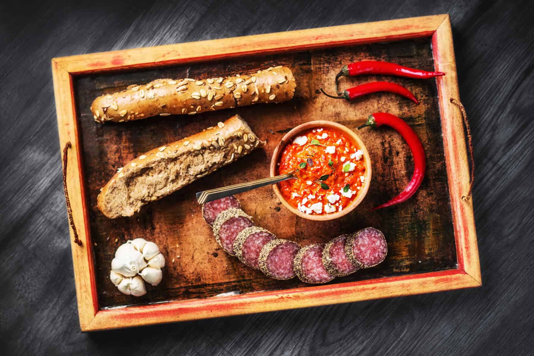 A plate of ajvar, a Serbian dish