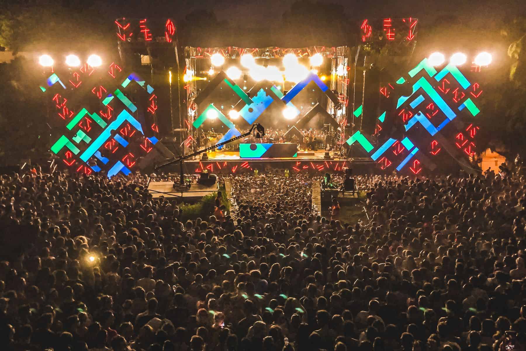 The crowd of the Exit Festival at Petrovaradin Fortress, Serbia