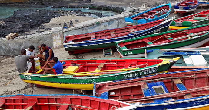 Fishing boats in Mindelo Cape Verde