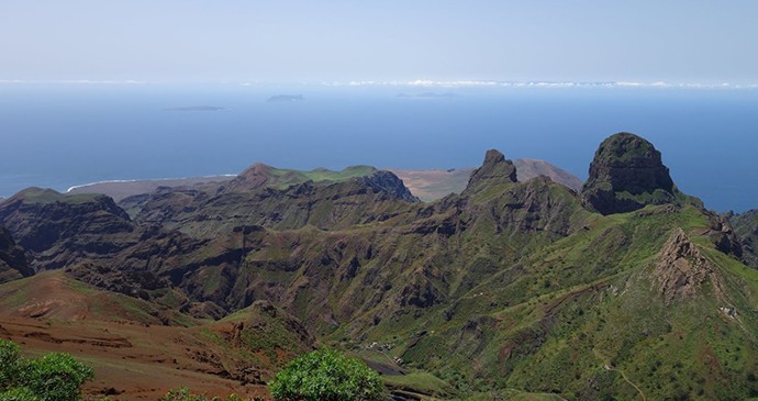 A view of the offshore islands from the summit of Monte Gordo Cape Verde