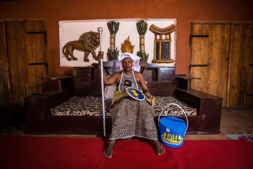 Abomey's Queen Mother sits in Benin 
