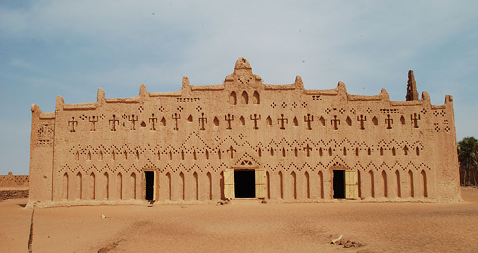 Mud mosque in Bani, Burkina Faso 