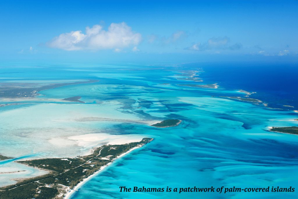 Bright blue sea in the Bahamas 