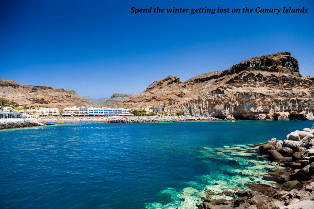 Blue sea in the Canary Islands 