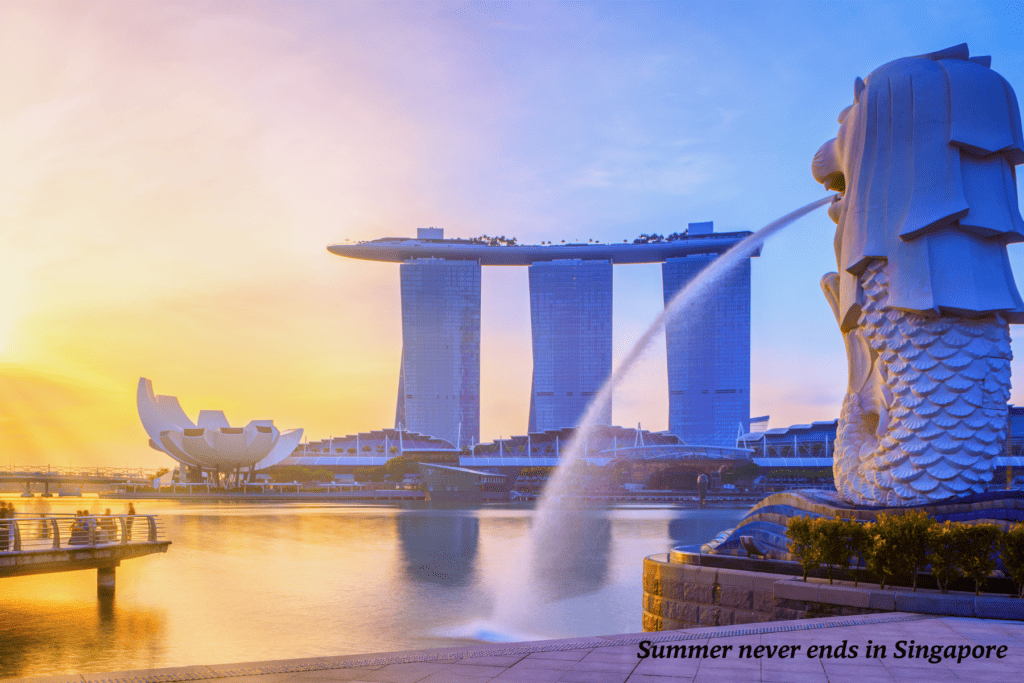 The Marina Bay Sands Hotel, Singapore at sunset 