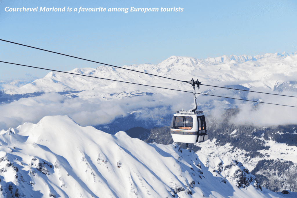 Ski lift over Courchevel Moriond, France 