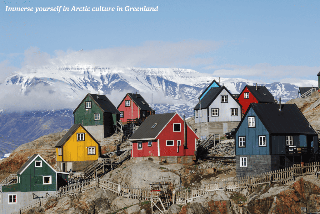 Colourful houses perch atop a mountain in Greenland 
