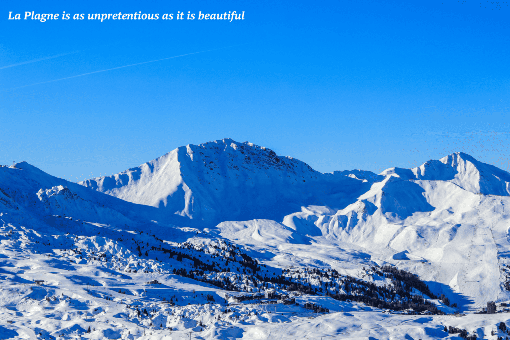 Snowy mountains of La Plagne, France