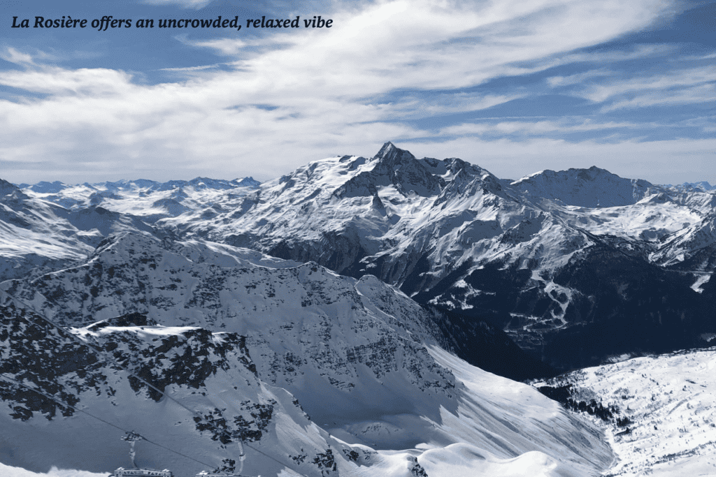 Snowy peaks of La Rosière, France