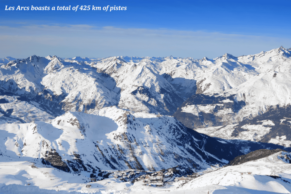 Mountains at Les Arcs ski resort, France