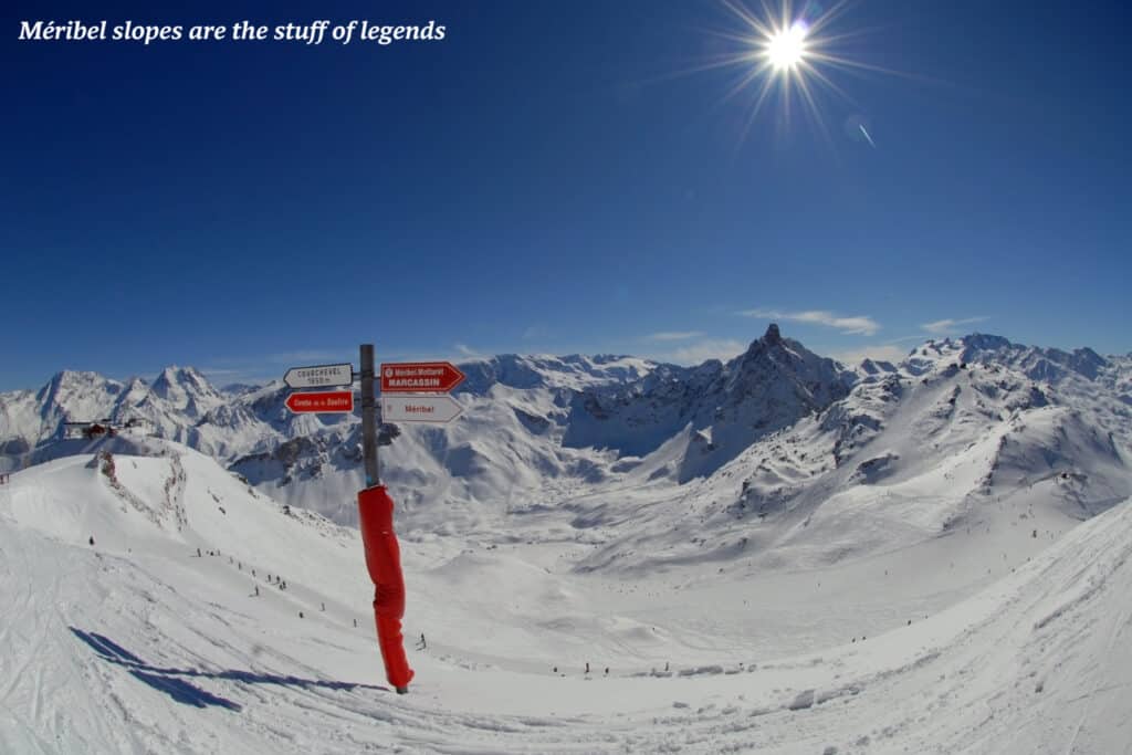 Sign on the Méribel ski slopes in France